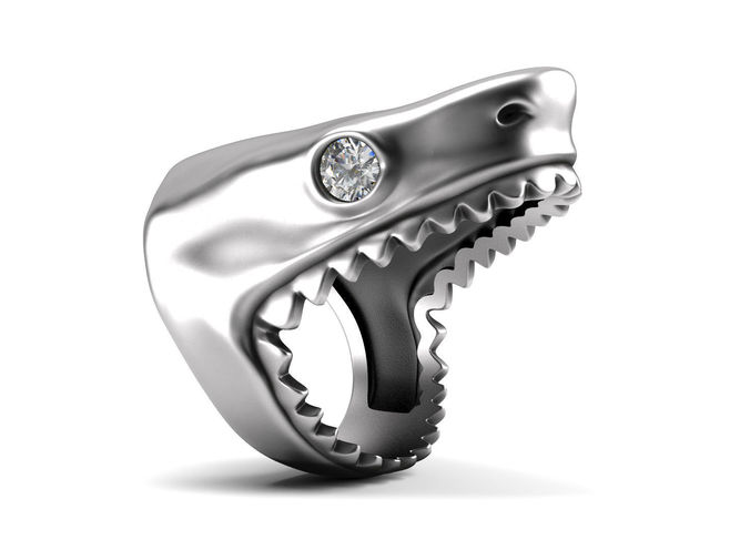 Shark attack ring  3D print model