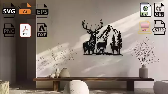 Forest Deer Wall Decor