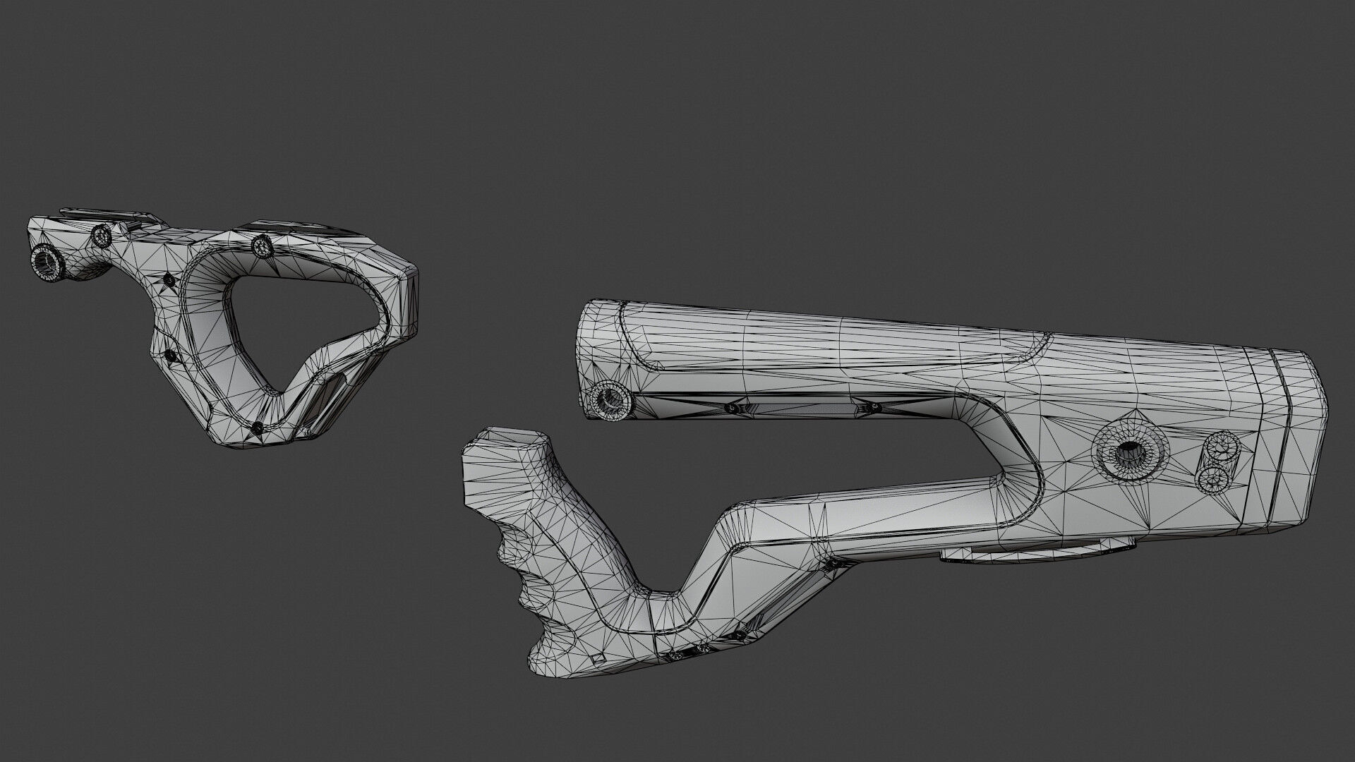 CQR Gen 2 AR Stock and Grip Low-poly 3D model_9