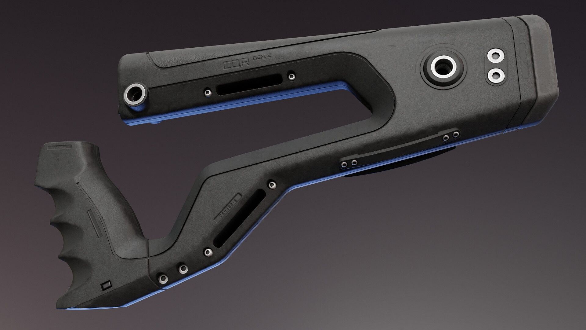 CQR Gen 2 AR Stock and Grip Low-poly 3D model_3