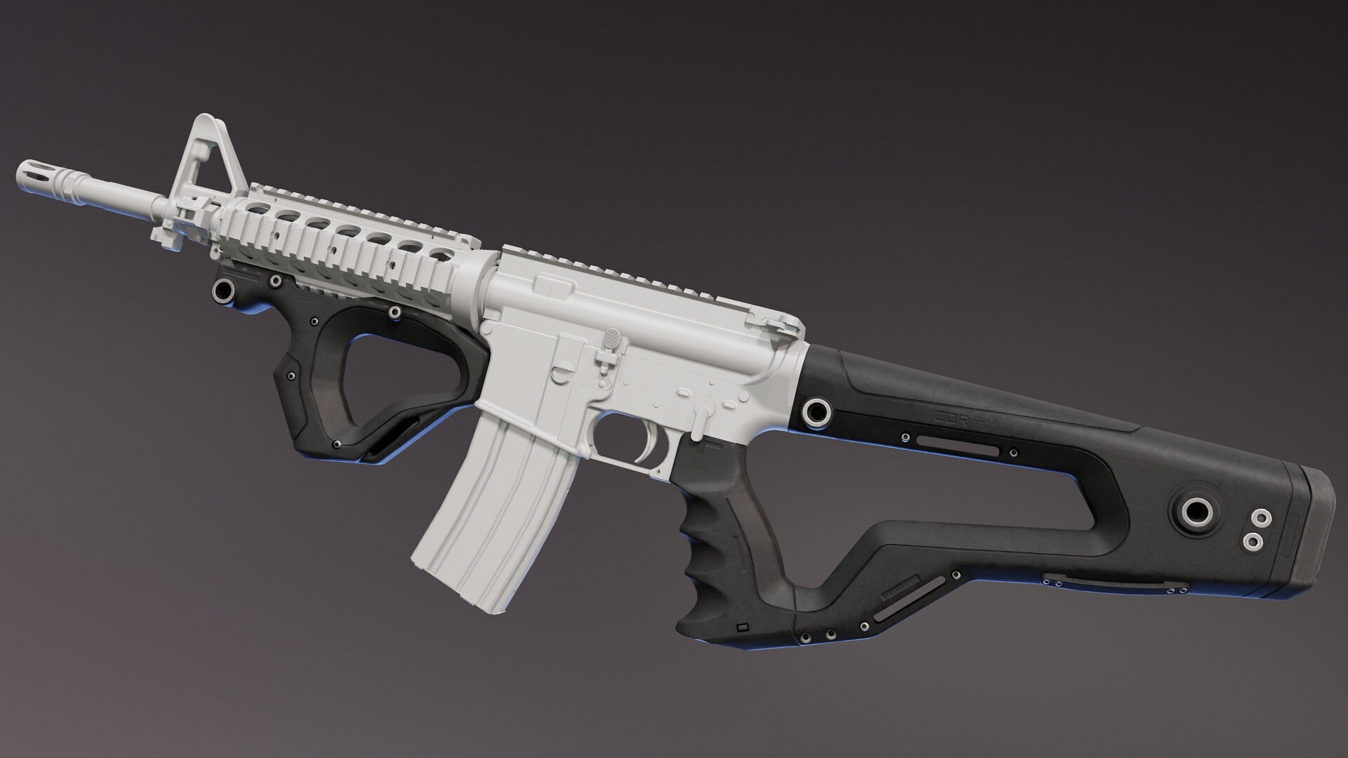 CQR Gen 2 AR Stock and Grip Low-poly 3D model_8
