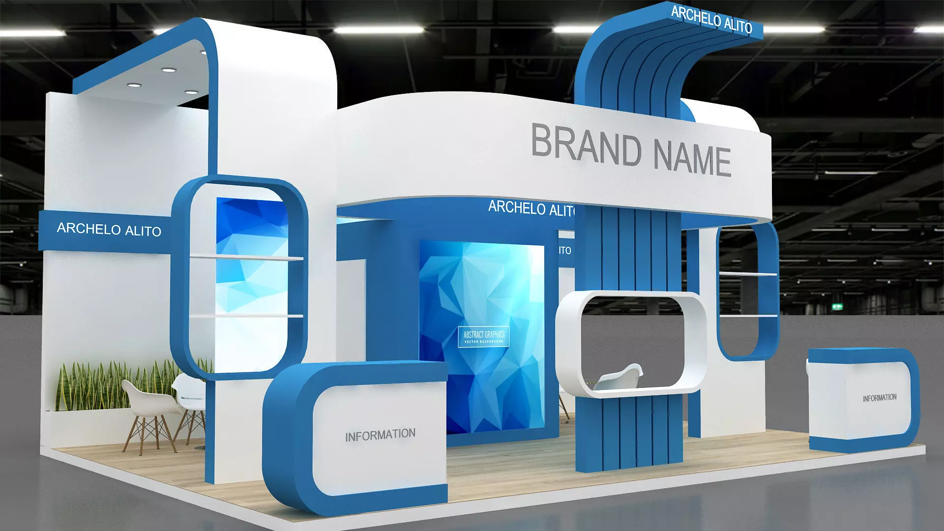 exhibition 3d stall 3D model_0