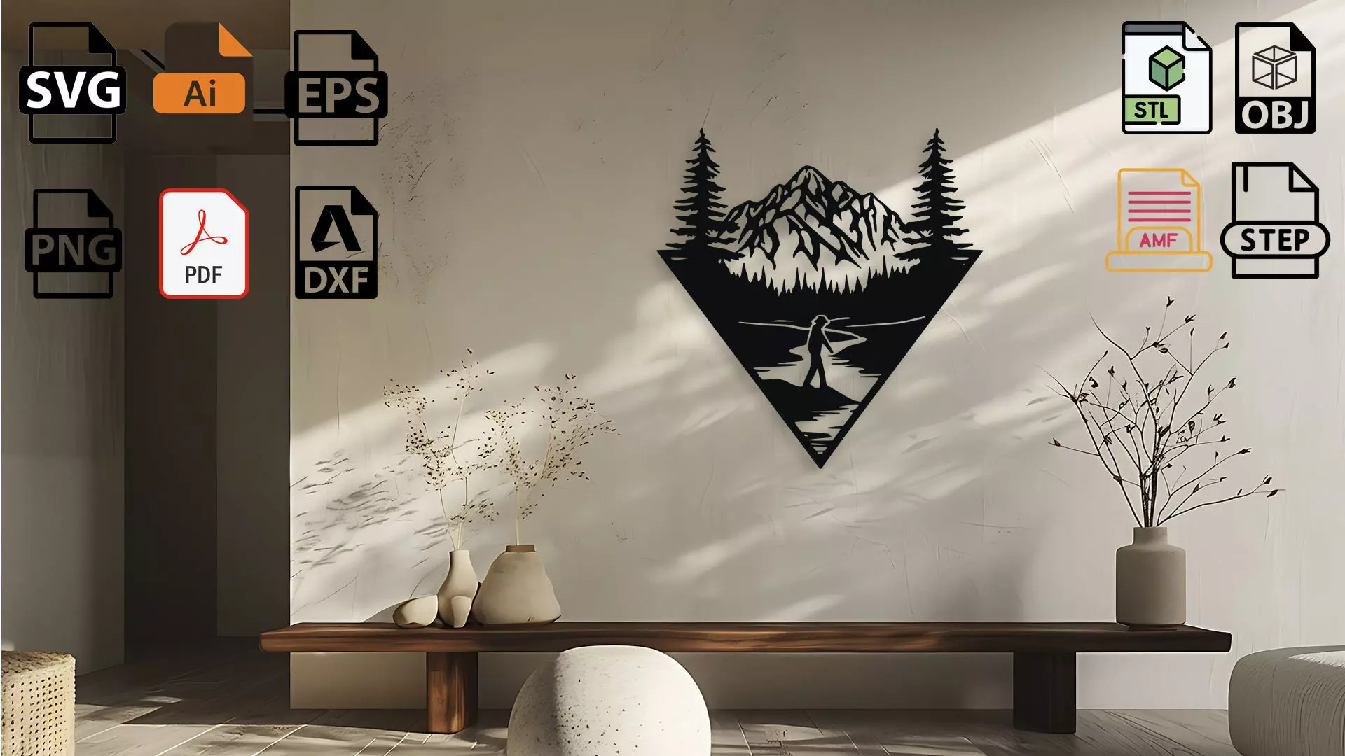 Mountain Landscape Wall Decor 3D print model