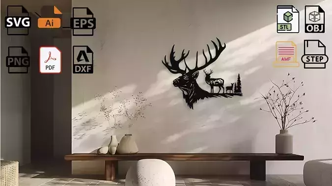 Elk Wall Decor Art