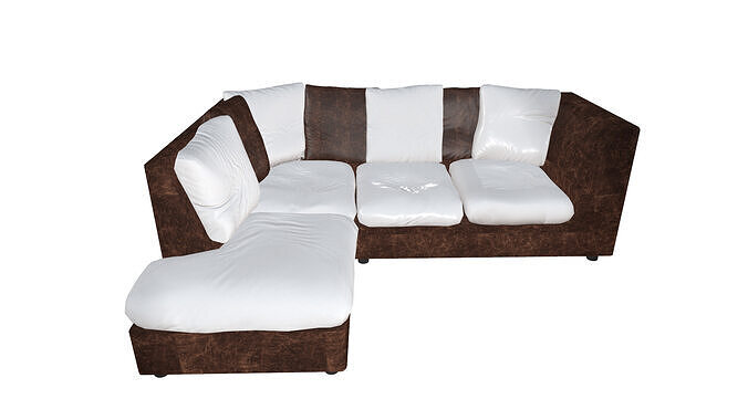 Sofa L Shape Low-poly 3D model