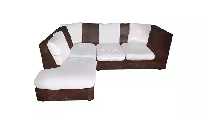Sofa L Shape Low-poly 3D model