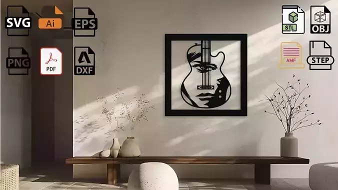 Guitar Face Wall Decor