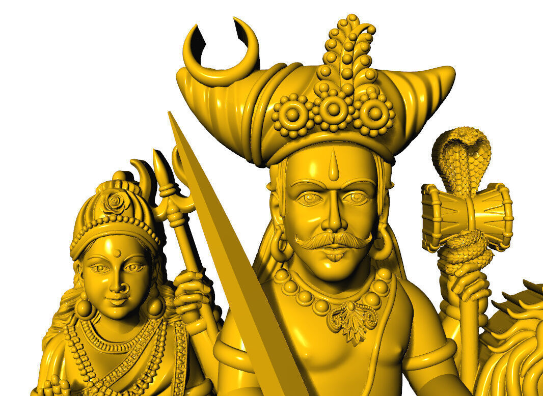 khandoba pendent  3D print model_5