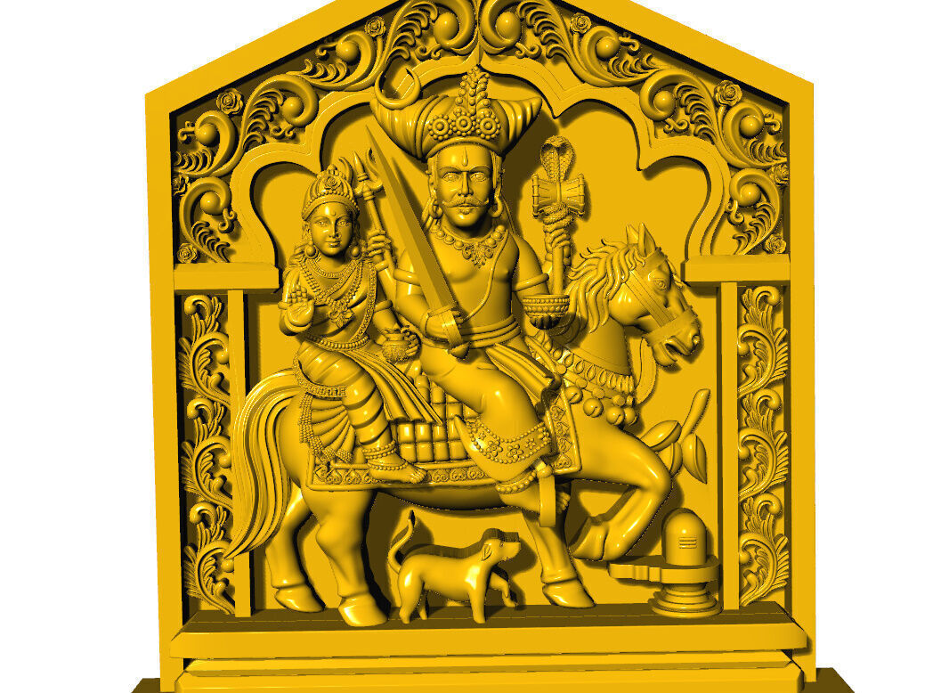 khandoba pendent  3D print model_13