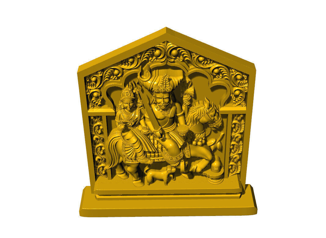 khandoba pendent  3D print model_9
