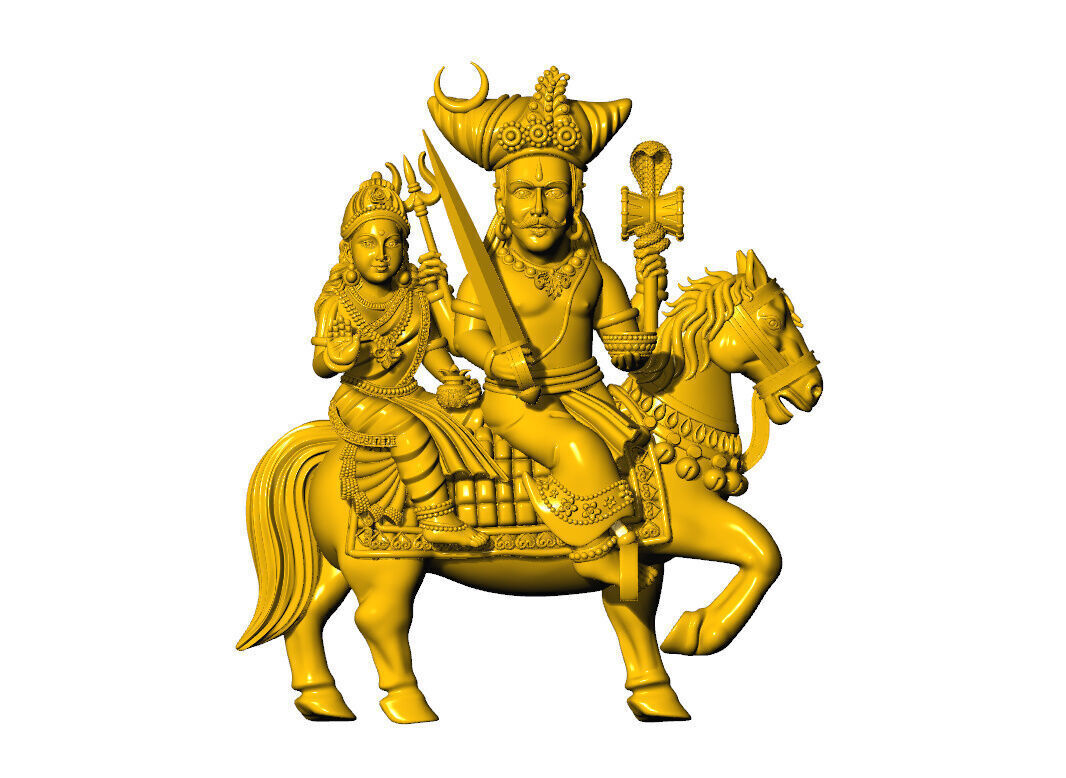 khandoba pendent  3D print model_1