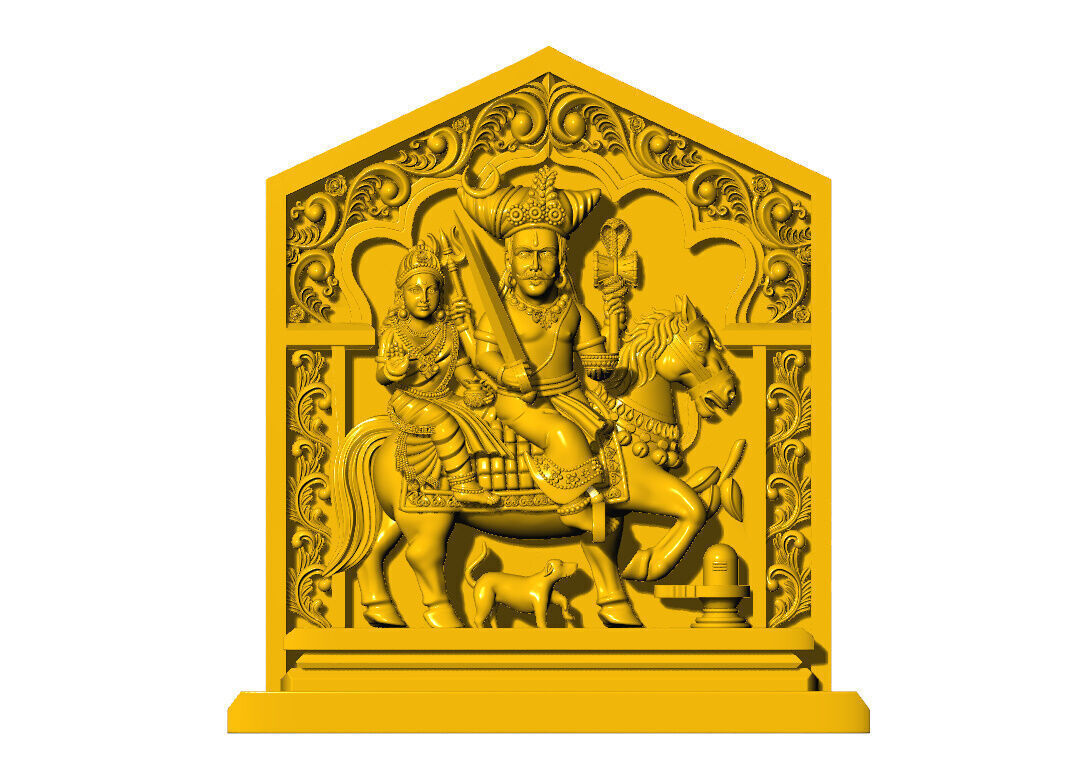 khandoba pendent  3D print model_8