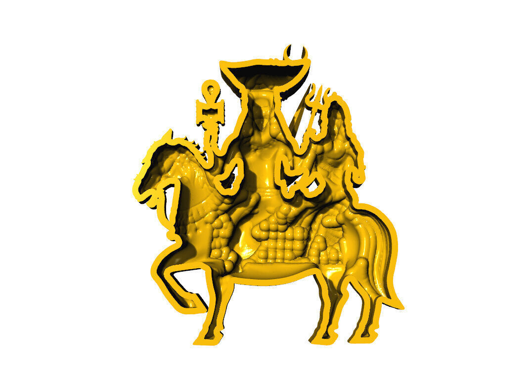 khandoba pendent  3D print model_6