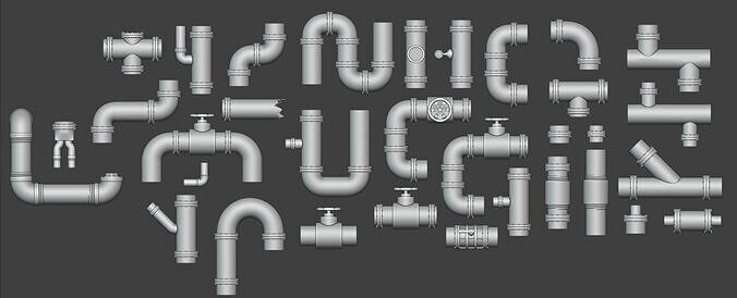 Industrial Modular Pipe tube Kit 3D model
