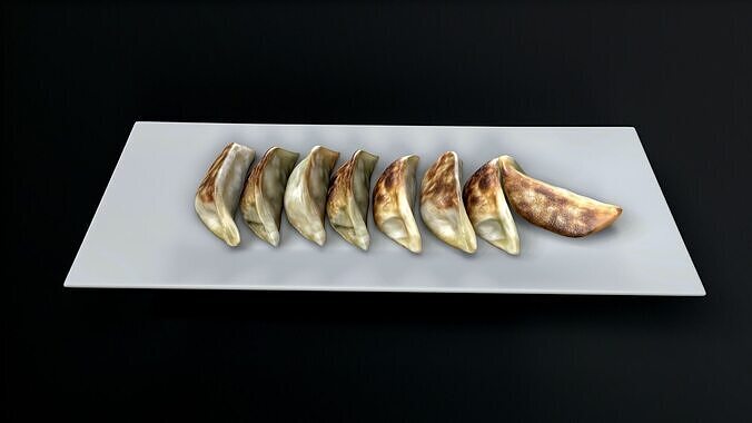 dumpling food Low-poly 3D model