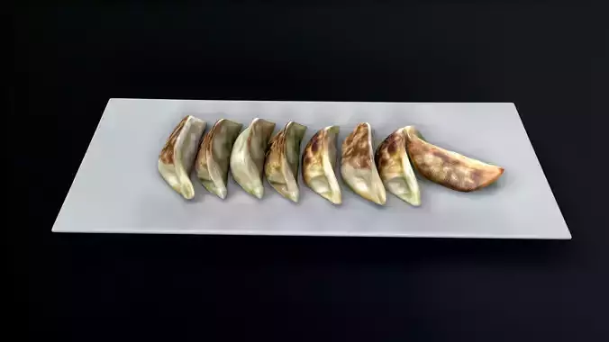 dumpling food Low-poly 3D model
