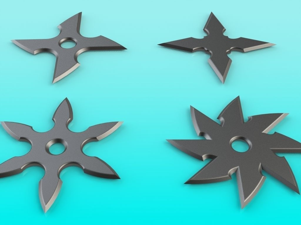 Shuriken Set 3D print model_3