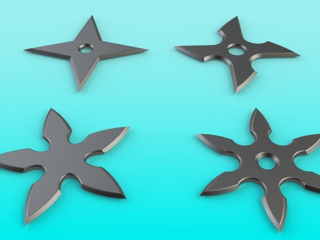 Shuriken Set 3D print model_2