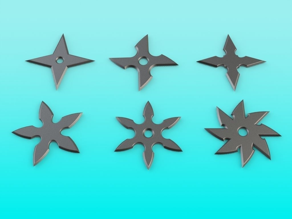 Shuriken Set 3D print model_1