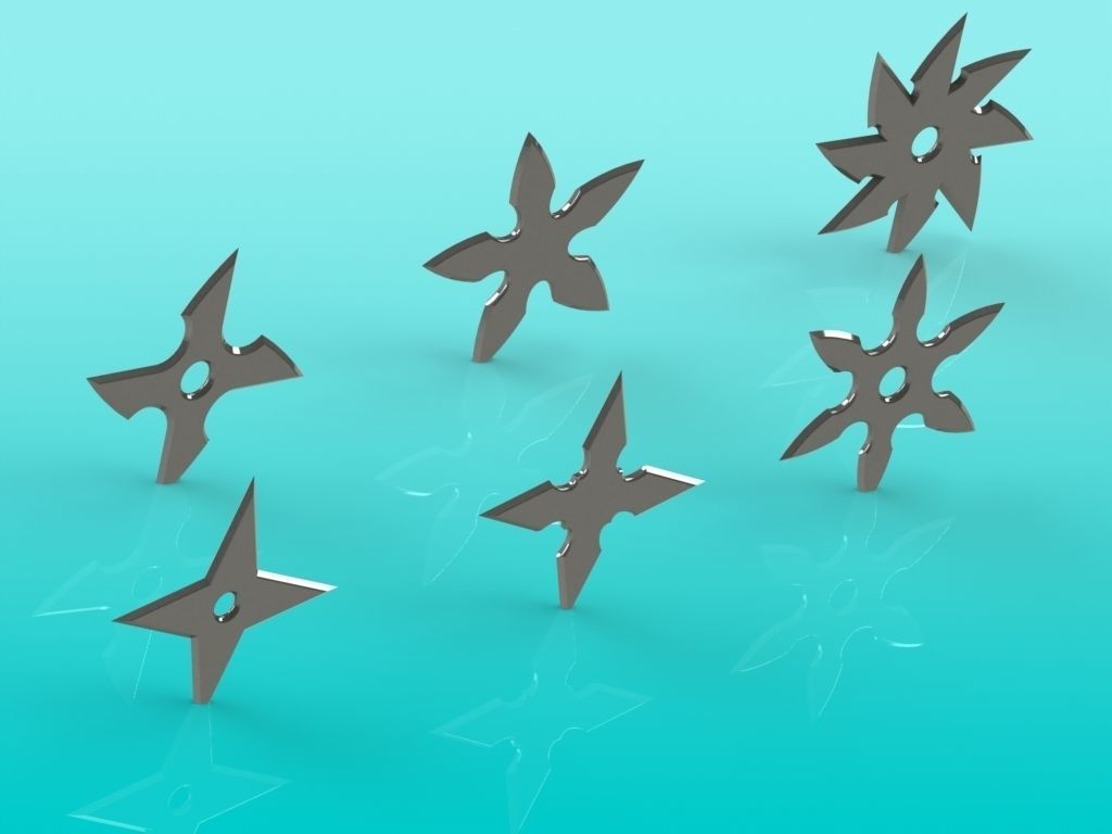 Shuriken Set 3D print model_0