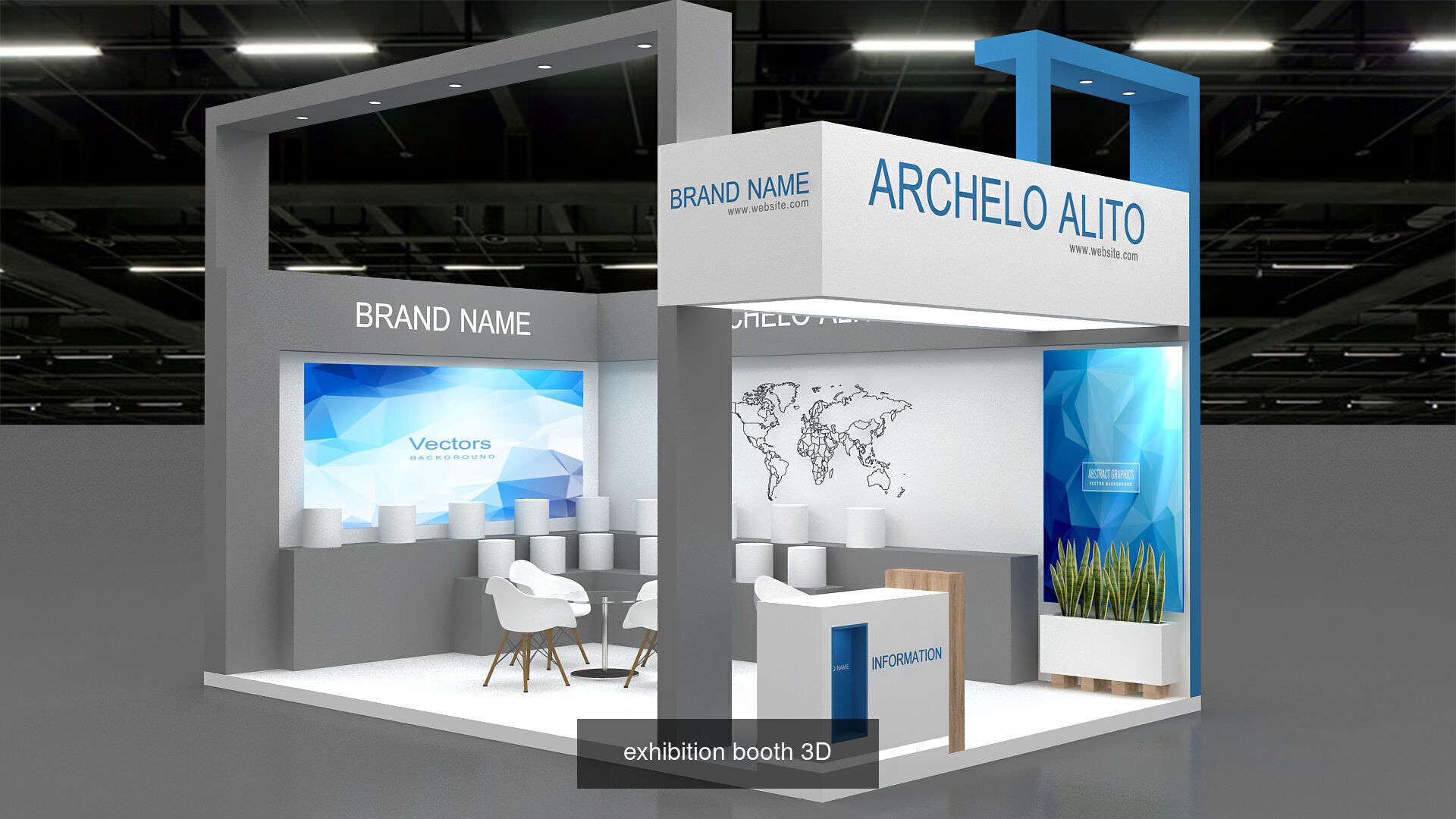 5 3d exhibition in one package 3D Model Collection_2