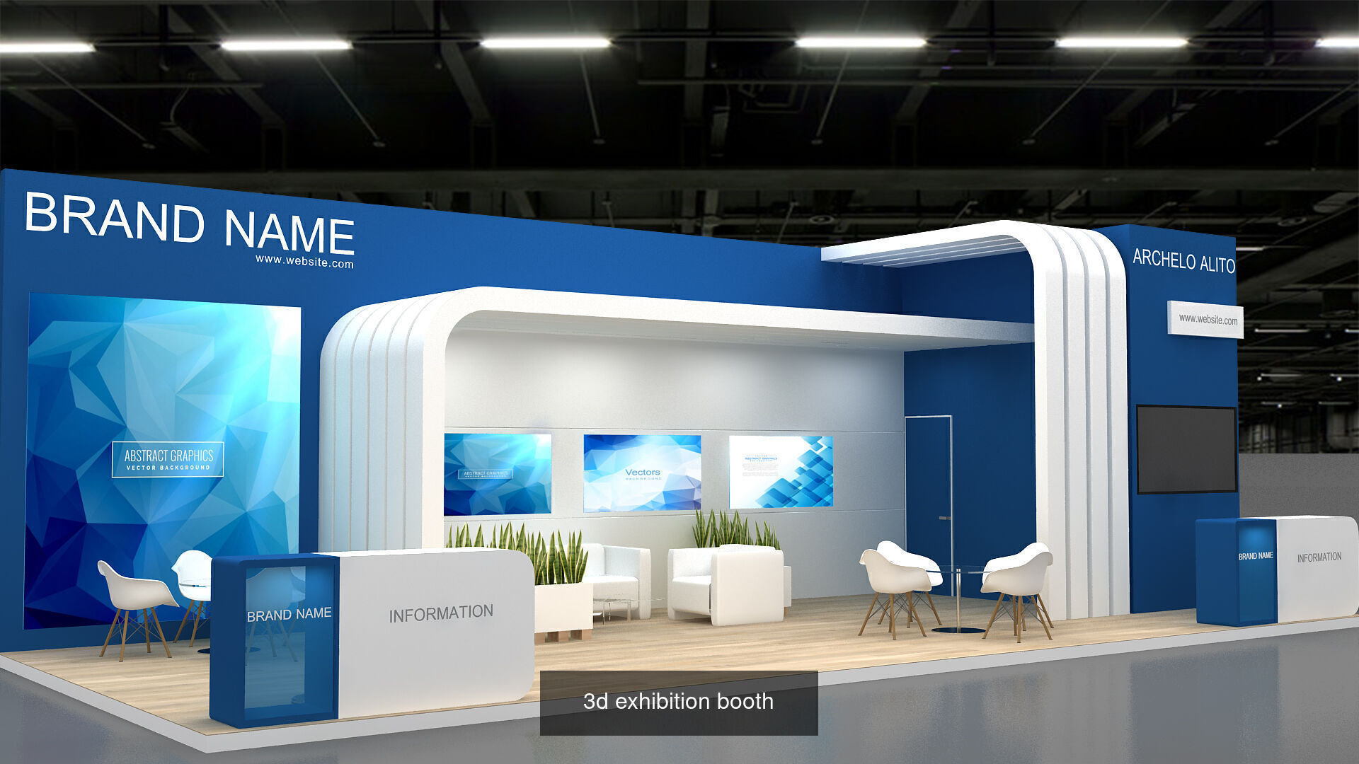 5 3d exhibition in one package 3D Model Collection_6