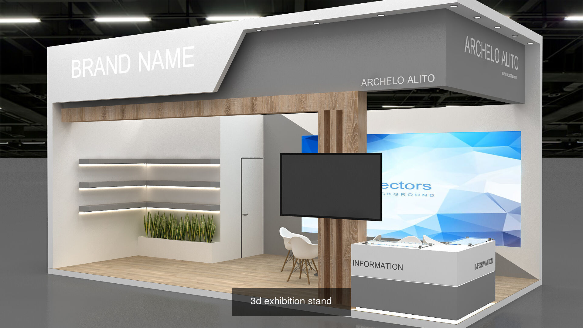 5 3d exhibition in one package 3D Model Collection_3