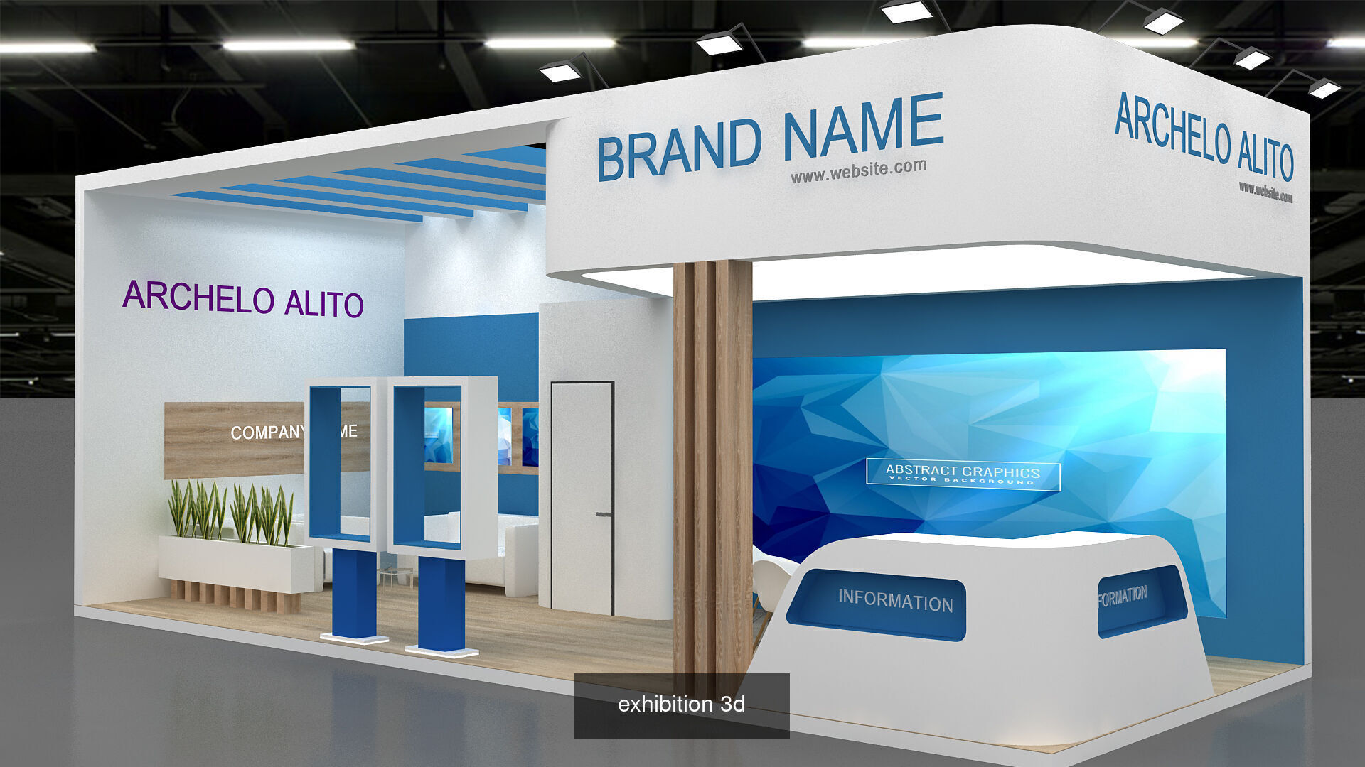 5 3d exhibition in one package 3D Model Collection_4