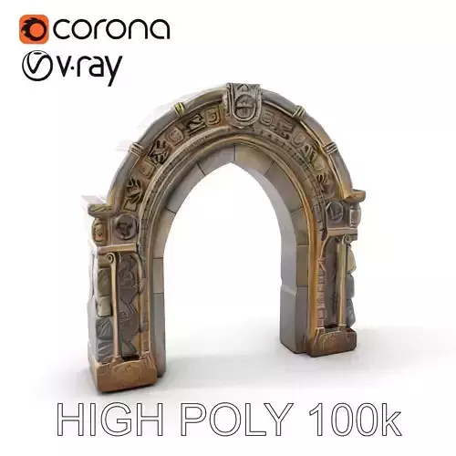Ornate Stone Archway Model Pack Low-poly 3D model
