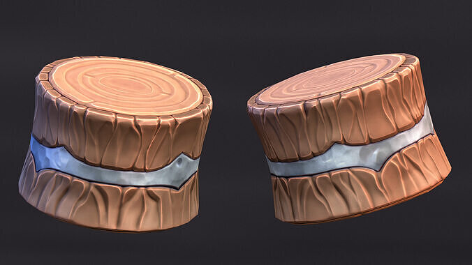 Stylized Logs Low-poly 3D model
