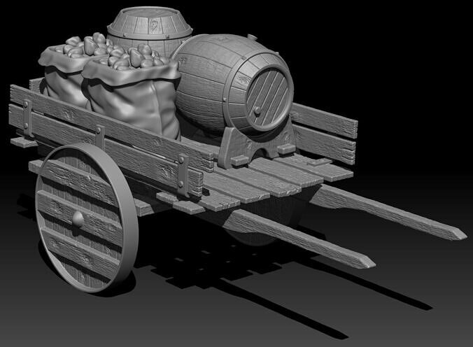 Cart and assets 3D print model