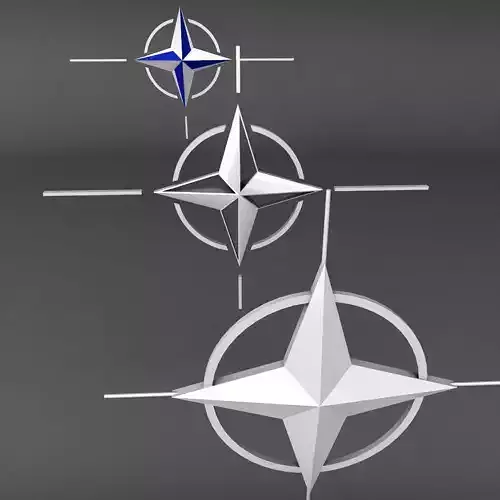 Nato logo symbol low poly pack 3D model