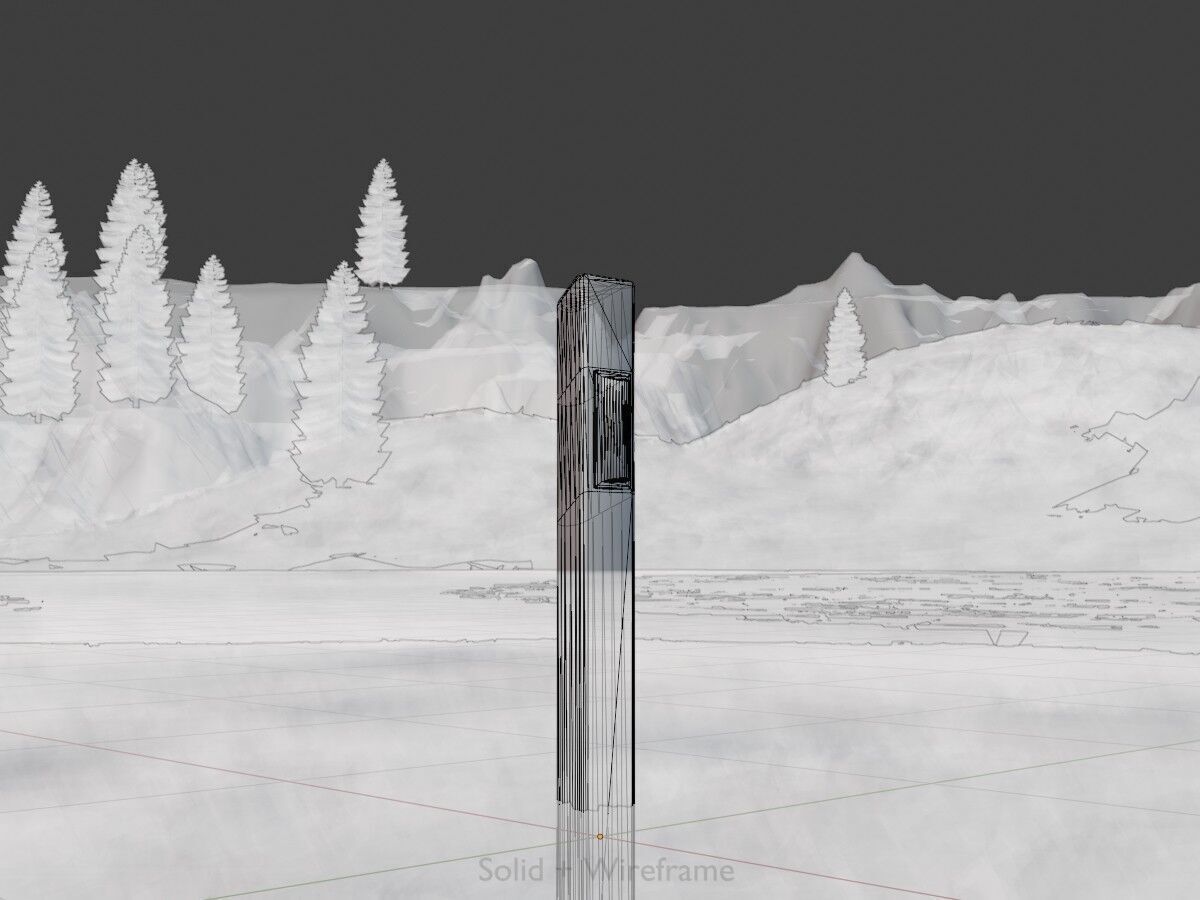 Delineator with wildlife warning reflector yellow L Low-poly 3D model_12