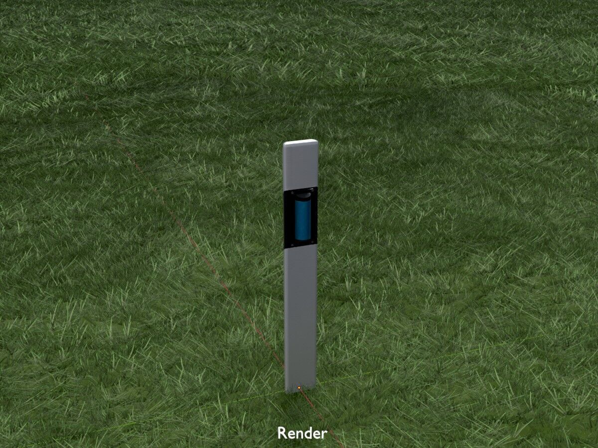 Delineator with wildlife warning reflector yellow L Low-poly 3D model_16