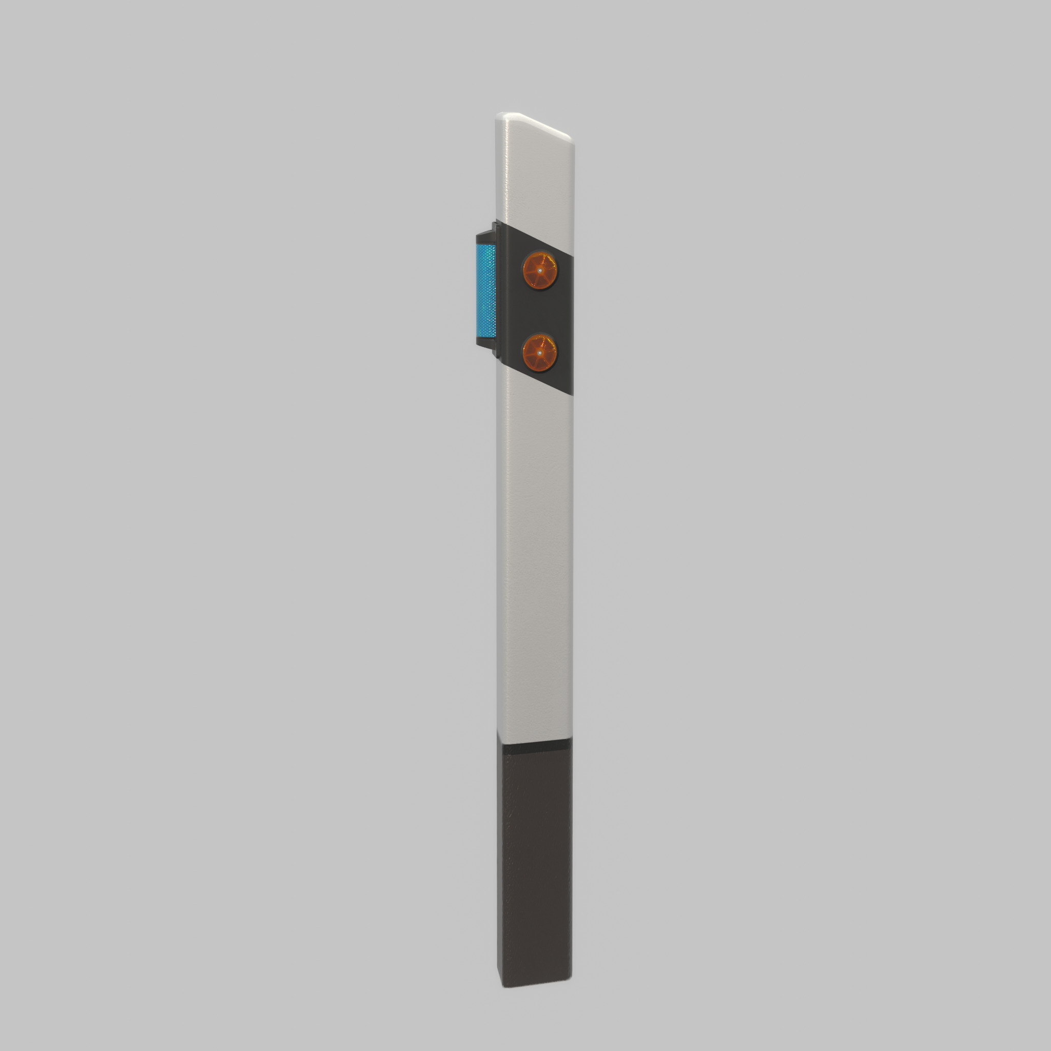 Delineator with wildlife warning reflector yellow L Low-poly 3D model_30