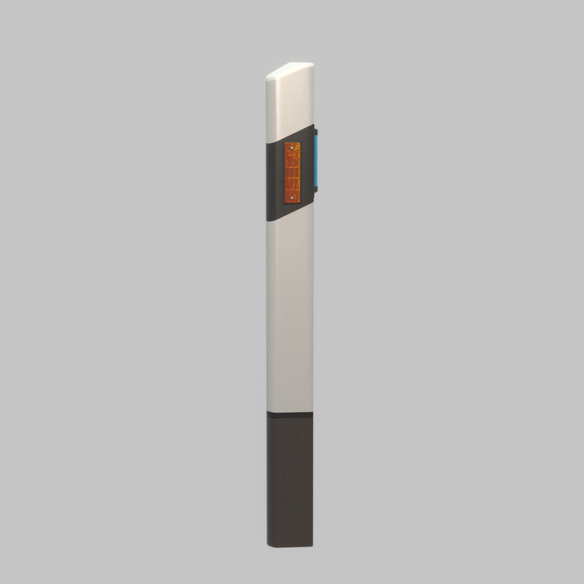 Delineator with wildlife warning reflector yellow L Low-poly 3D model_70