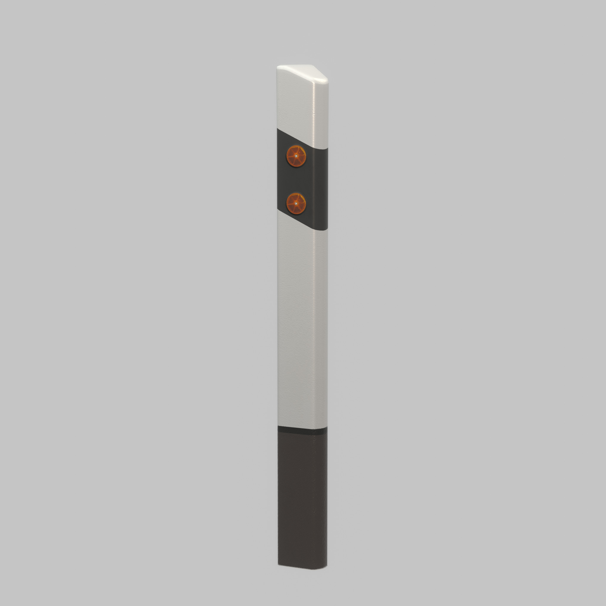 Delineator with wildlife warning reflector yellow L Low-poly 3D model_23