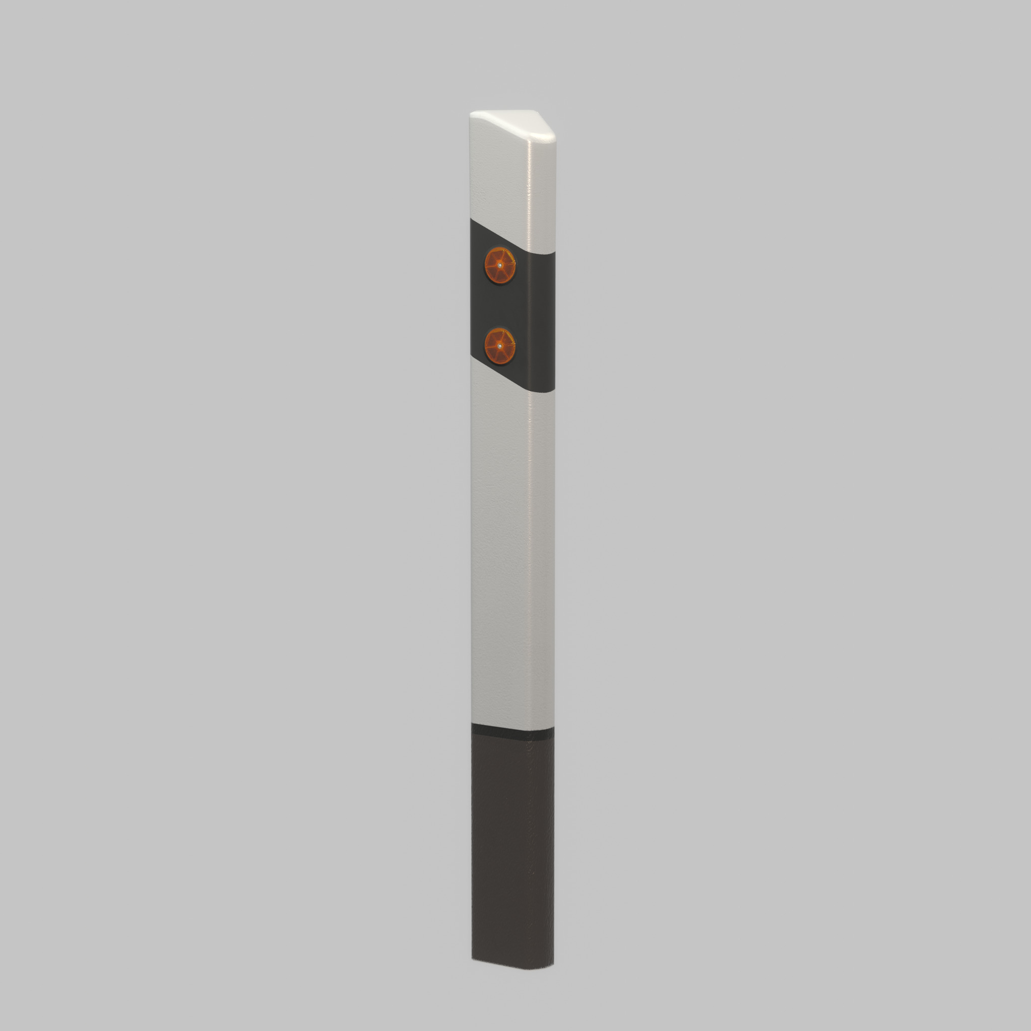 Delineator with wildlife warning reflector yellow L Low-poly 3D model_45