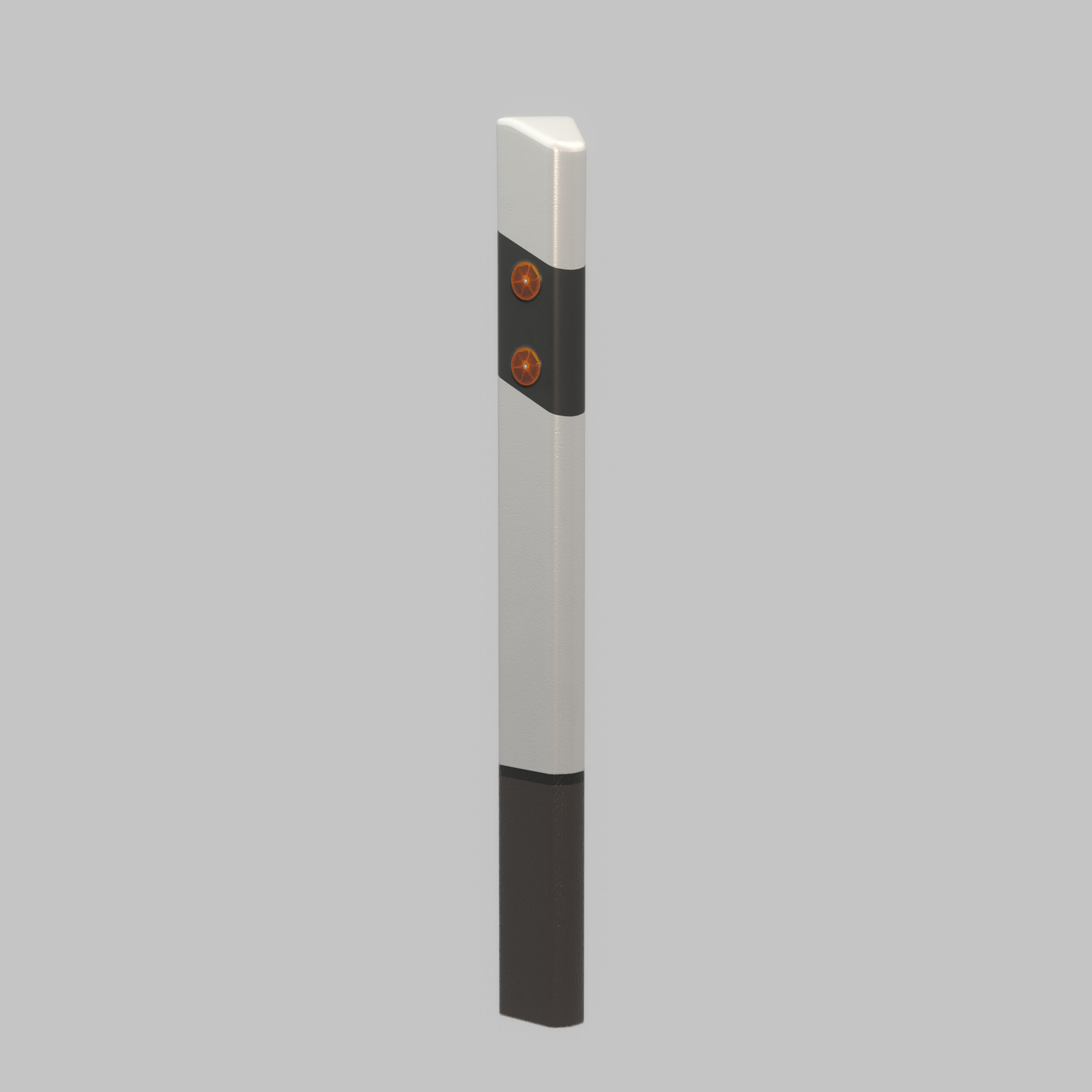 Delineator with wildlife warning reflector yellow L Low-poly 3D model_62