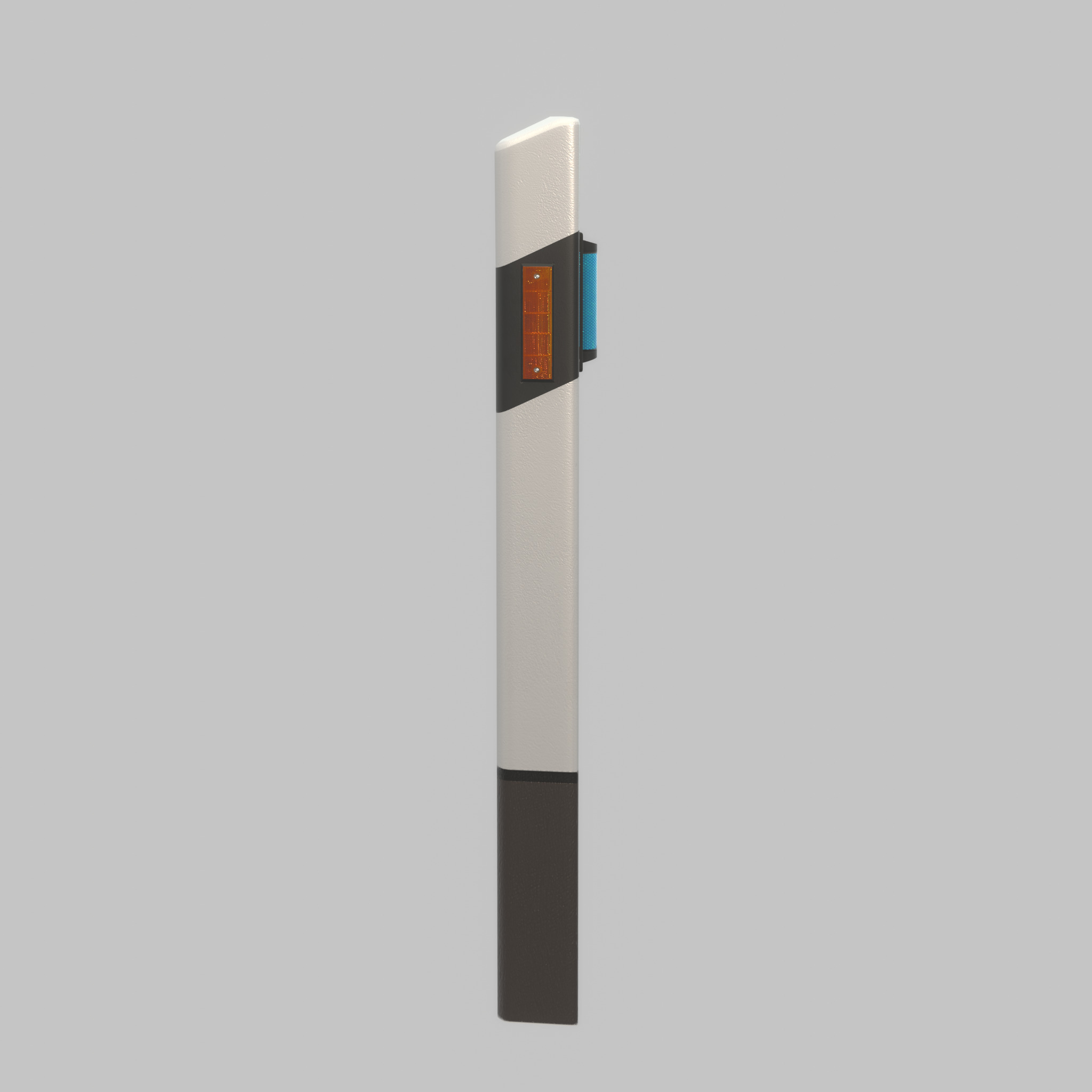 Delineator with wildlife warning reflector yellow L Low-poly 3D model_28