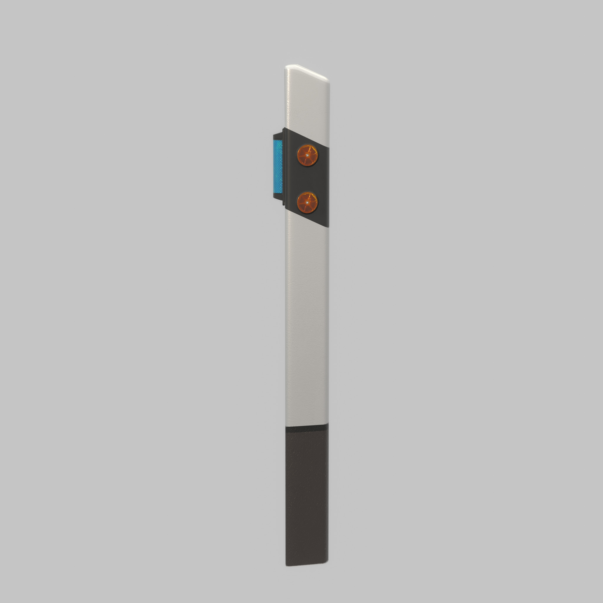 Delineator with wildlife warning reflector yellow L Low-poly 3D model_48