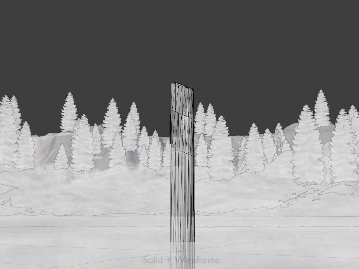 Delineator with wildlife warning reflector yellow L Low-poly 3D model_10