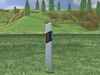 Delineator with wildlife warning reflector yellow L Low-poly 3D model_1