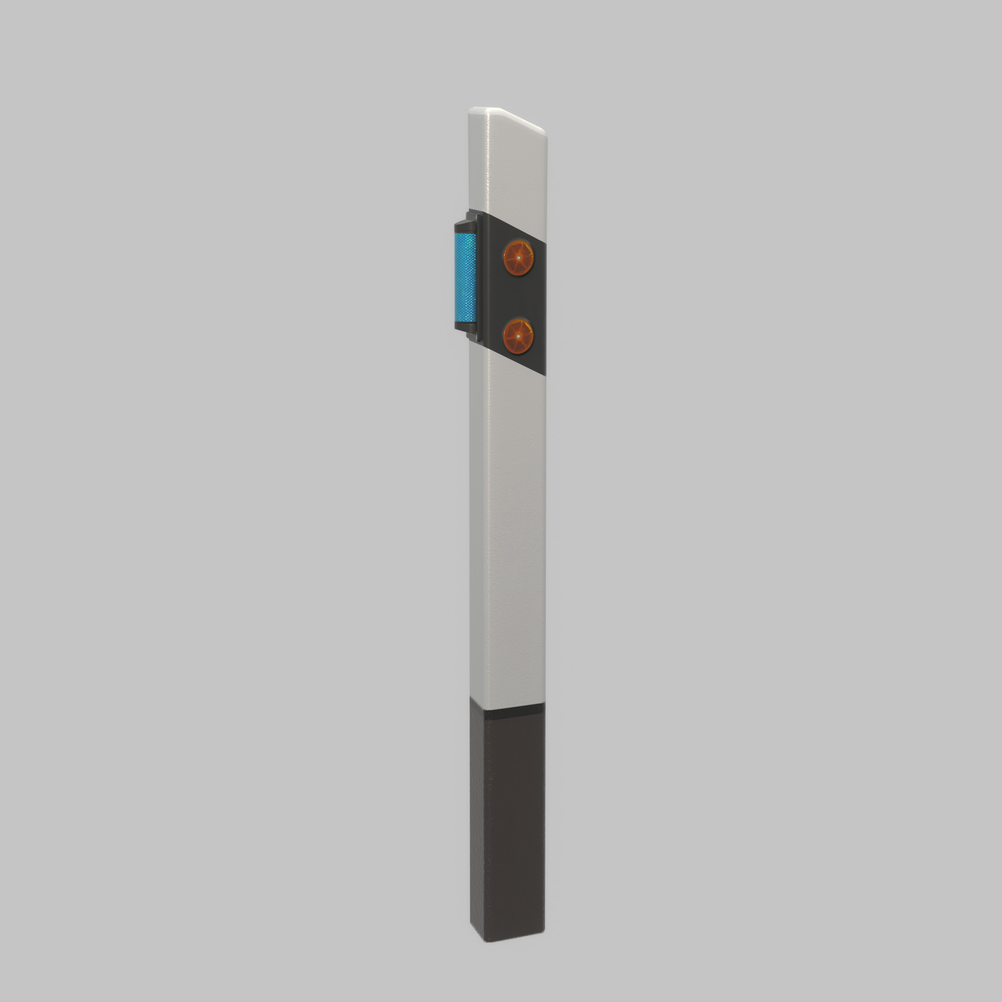 Delineator with wildlife warning reflector yellow L Low-poly 3D model_33