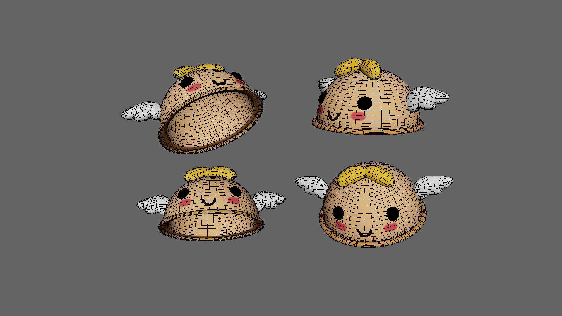 Low-Poly Angle Hat Low-poly 3D model_5