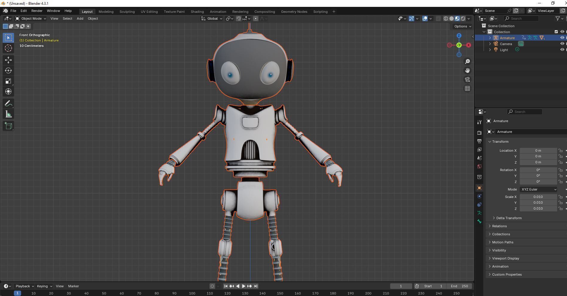 SCI FI Futuristic Cartoon Robot Low-poly 3D model_21