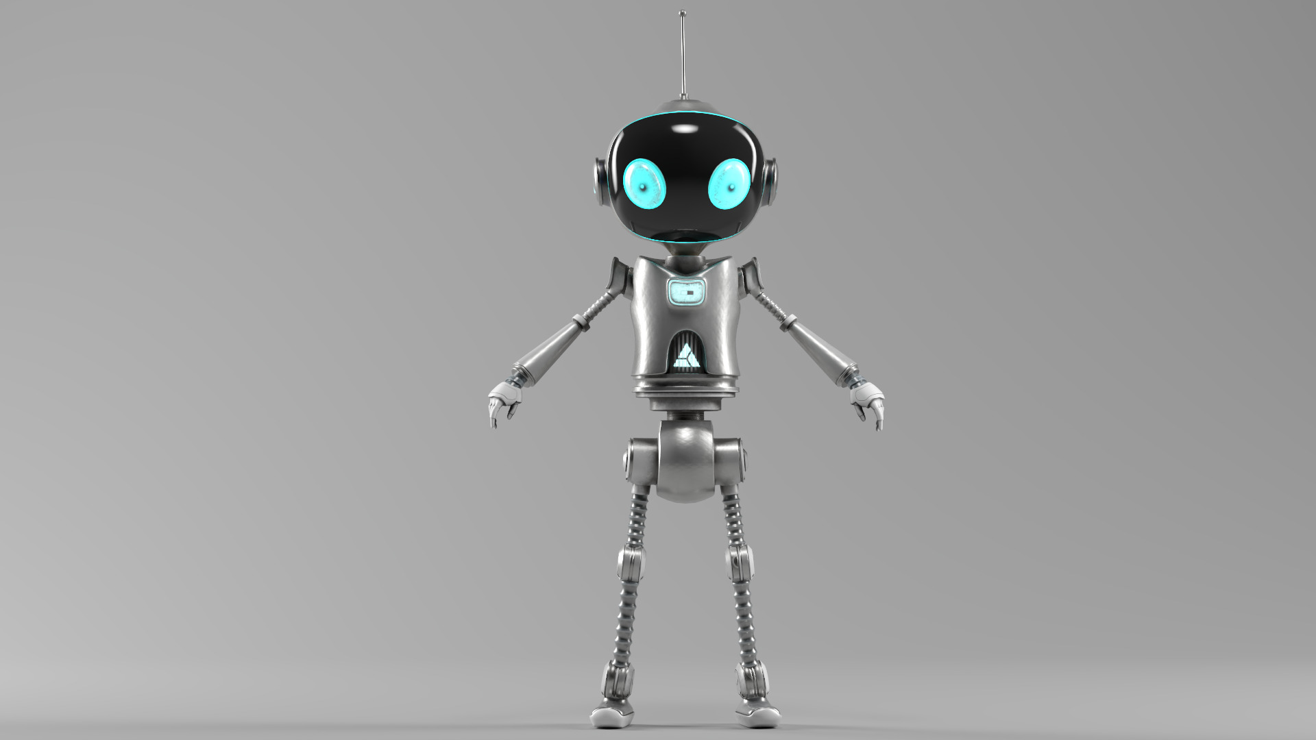 SCI FI Futuristic Cartoon Robot Low-poly 3D model_3