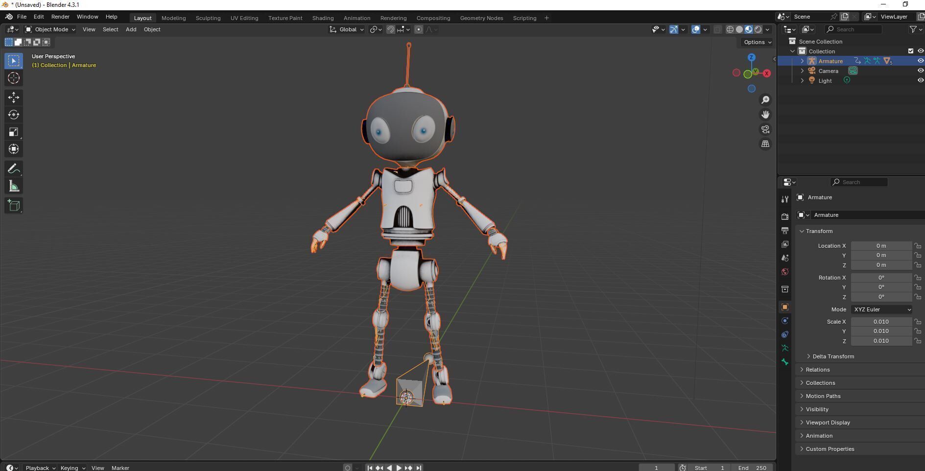 SCI FI Futuristic Cartoon Robot Low-poly 3D model_23