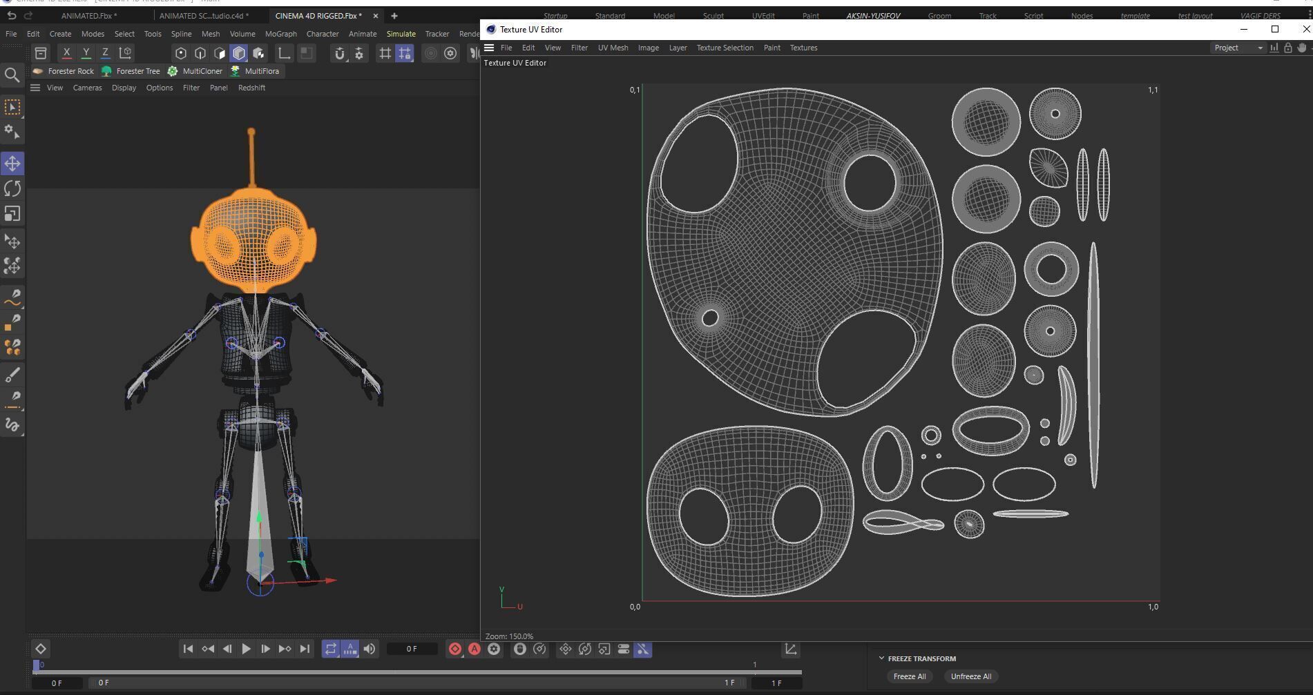 SCI FI Futuristic Cartoon Robot Low-poly 3D model_16