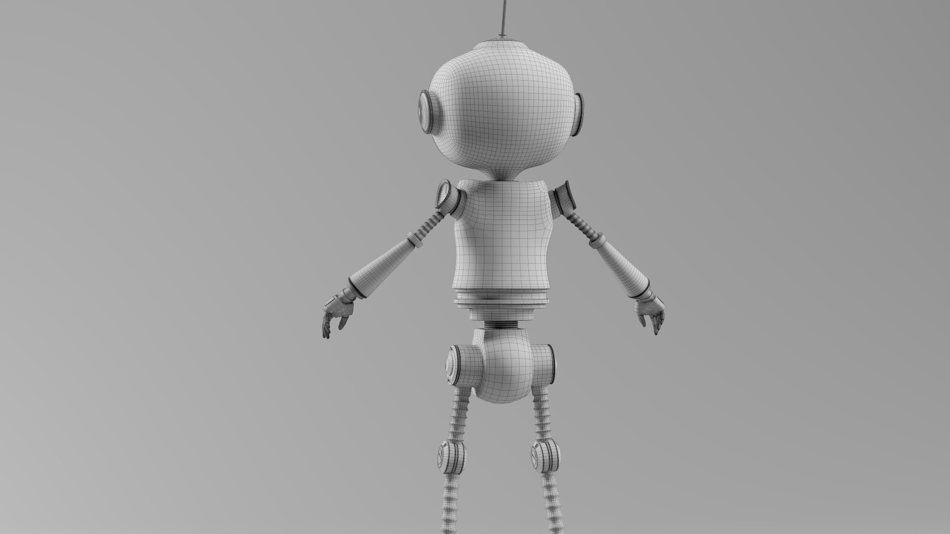 SCI FI Futuristic Cartoon Robot Low-poly 3D model_8